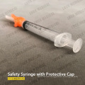 Disposable Medical Safety Syringe with Protective Cap